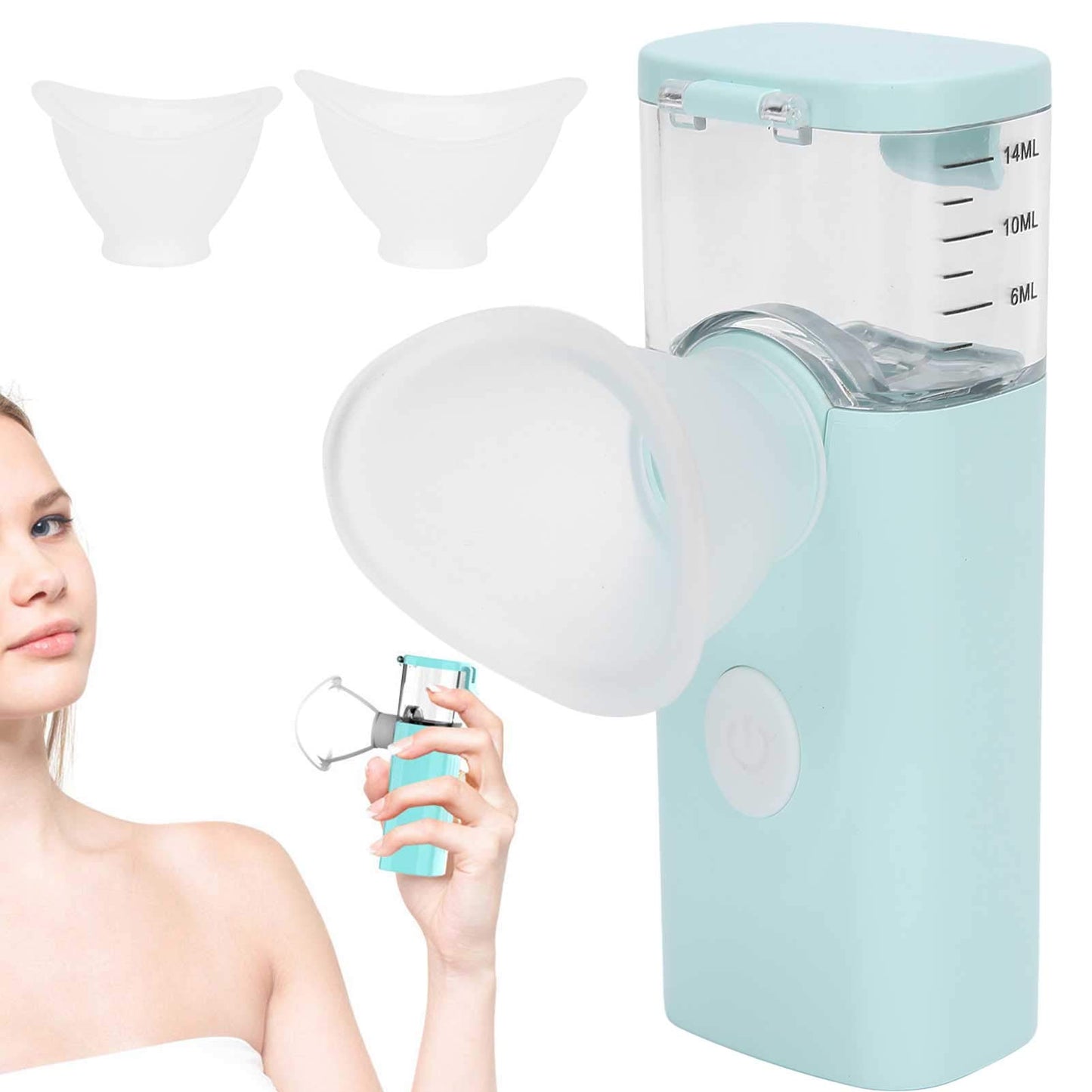 Brrnoo Eye Spray USB Charging Handheld Eye Care Spray, Mist for Tired and Dry, Portable Moisturizing Soothing Machine New moisturizing instrument cyan blue