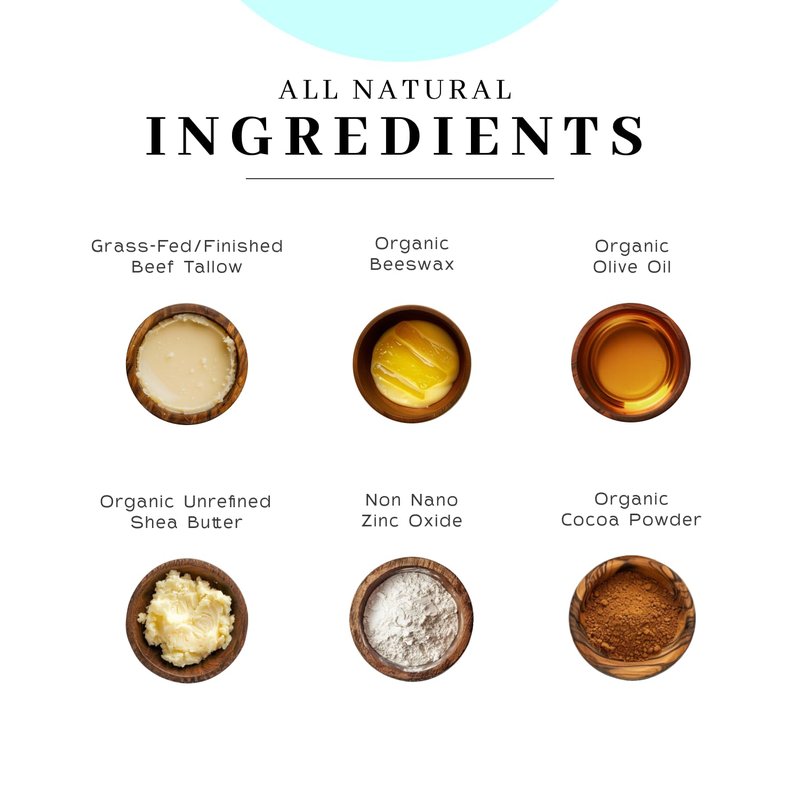 Tallow & Zinc SunBlock - Water Resistant SPF 20 Sunscreen with Organic Olive Oil & Beeswax | 2.8 oz (2 Pack)