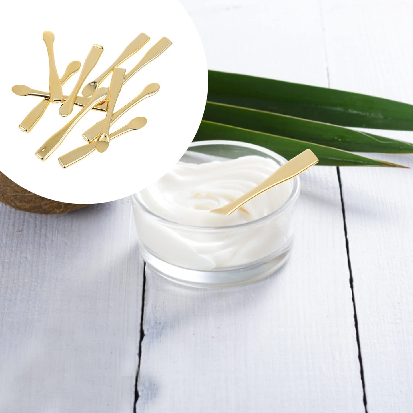 FOMIYES Facial Mask Spoon Abs Cosmetic Scoop 2.4 Inch Mini Makeup Spatula for Even Application of Creams Serums Lotions Skincare Tool for Home Travel