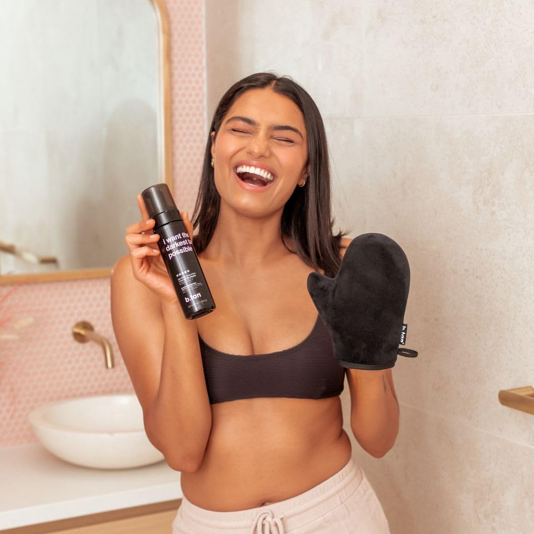 Ultra Dark Self Tanner Kit - Fast Bronzing Foam & Mitt Applicator, 6.7 Fl Oz | Vegan Sunless Tanning Solution