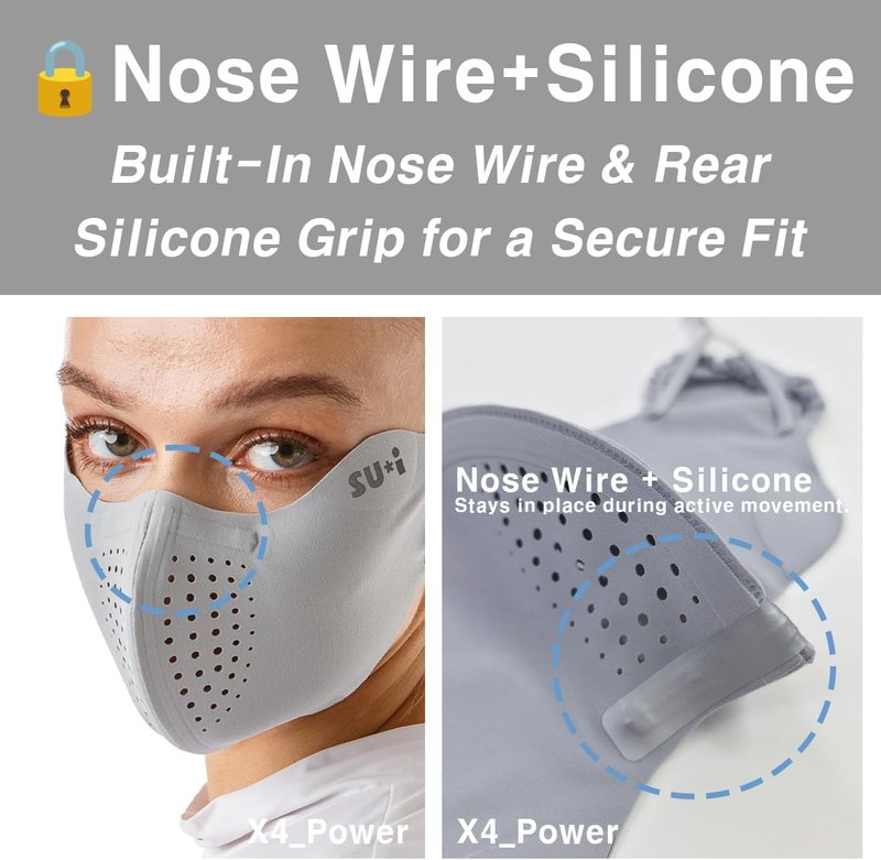 X-Series X4 Flex Aqua-X UV Cooling Face Mask - Ear Cover & Nose Wire for Golf, Running & Outdoor Sports