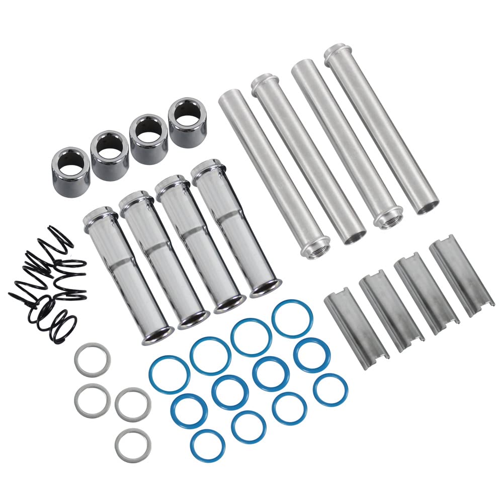 Complete Adjustable Pushrods & Cover Kit Chrome Push Rod Kits Set Replacement for 1999-2017 Harley Davidson Twin Cam 99-17(excludes 2017 Touring)