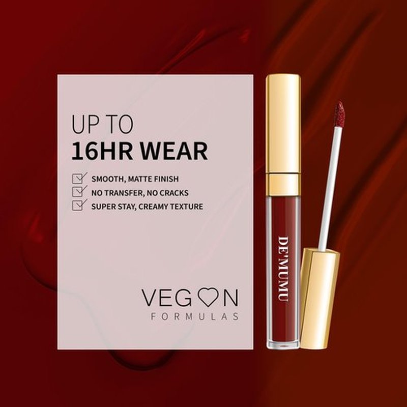DE'MUMU Dark Red Lipstick Matte for Women Superstay Long Lasting Lipstick Smudgeproof Dark Liquid Lipsticks Cruelty Free Lip Makeup (DM18 Oxblood Red)