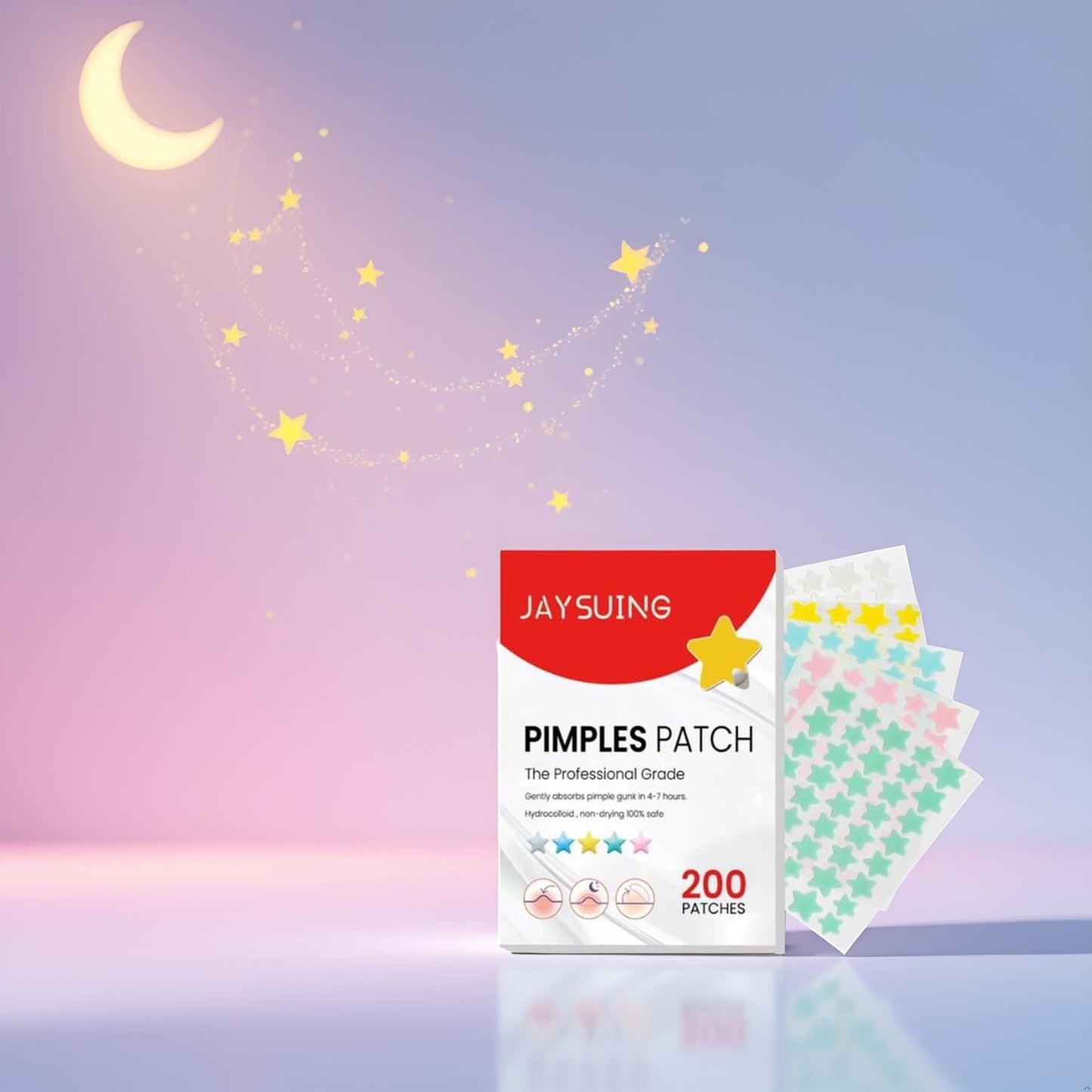 Jowxsx 1 Pack 200 Patches Pimple Patches Star Shaped Hydrocolloid Acne Patches Absorbing Patch Spot Cover Stickers for Face Skin Care Pore Cleansing Strips Treatments and Masks