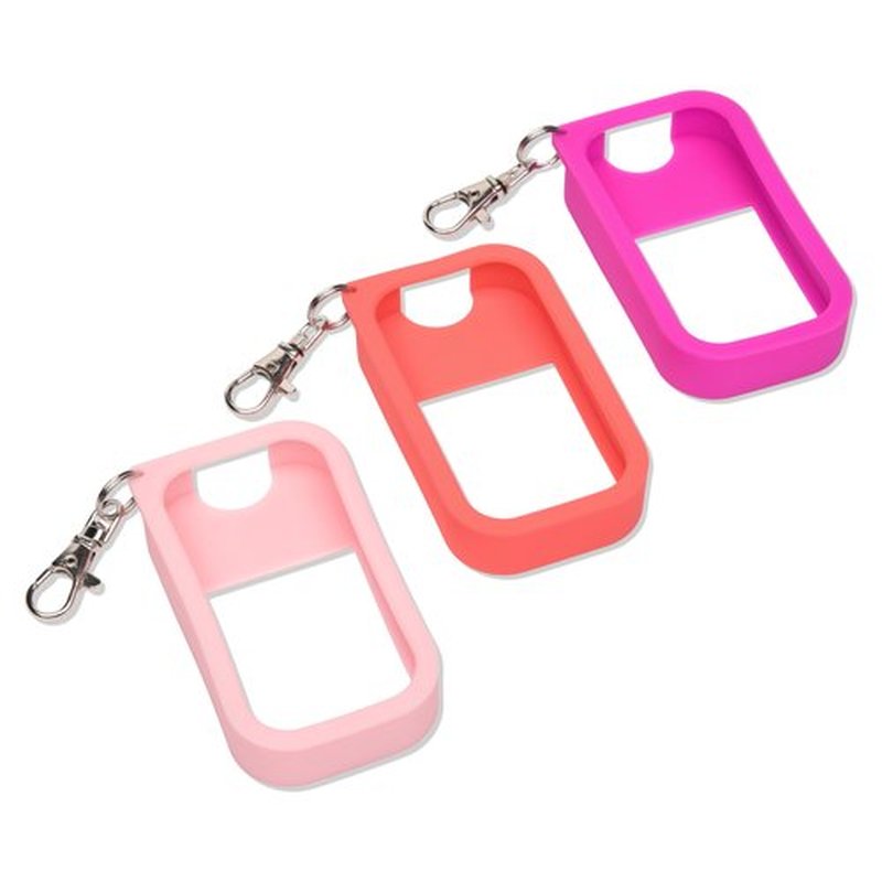 Paradise Curated Silicone Case Compatible with Touchland Hand Sanitizer Spray, Power Mist and Glow Mist 1 fl oz (Pinks, Pack of 3)