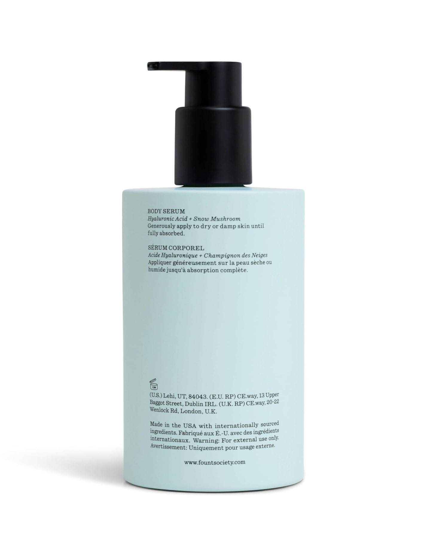 Fount Society Body Serum - 7 fl oz Hyaluronic Acid Body Serum for Moisturized Skin - Lightweight, Fast Absorbing, Non-Greasy Formula - Vegan & Cruelty-Free - No Parabens or Synthetic Fragrances