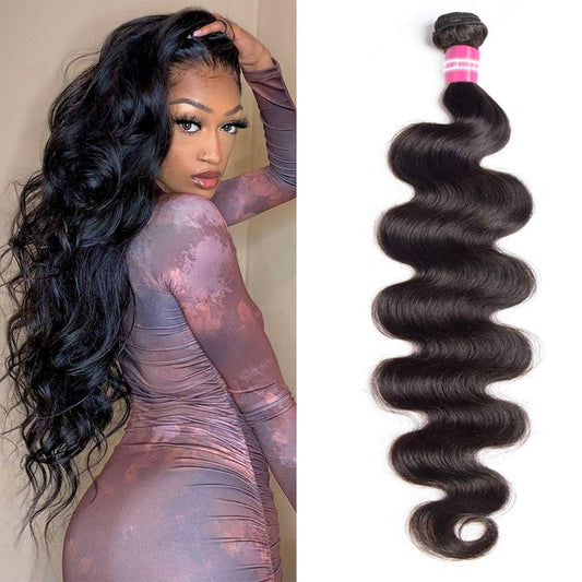 ADOIFAIR 12A Brazilian Human Hair Bundles Body Wave 26 inch Single Bundle Virgin Hair Bundles Body Wave Bundles Human Hair Double Weft One Bundles Natural Black Color