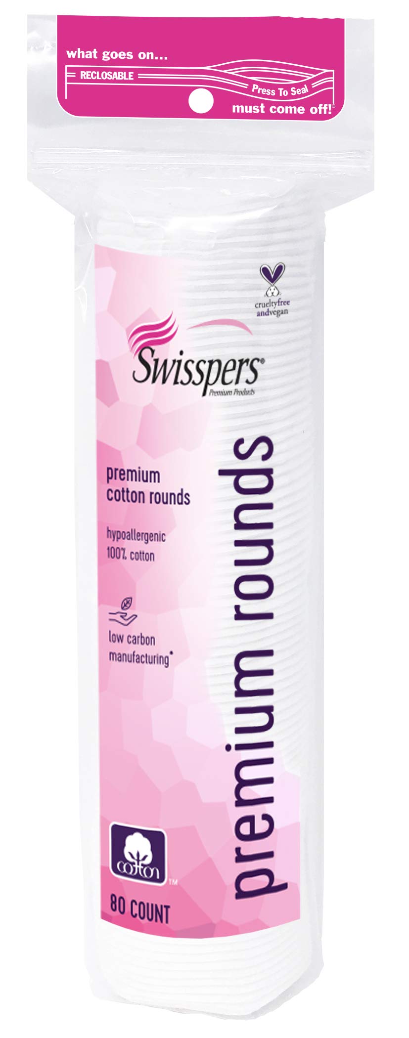Swisspers Premium 100% Cotton Rounds, Hypoallergenic, 240 Count