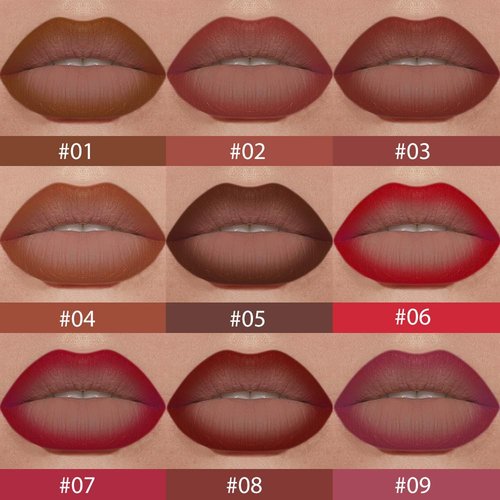 JUAAZIN Wine Gradient Matte Lipstick Crayon Lip Liner pencil, Flawless Contour Gradual Ombre Effect lip Pencil, High Pigmented Long Lasting Waterproof Smudge Proof Lipstick Pencil 08#