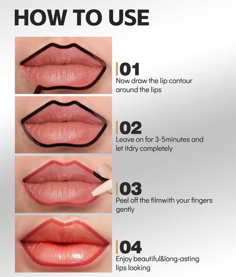 WOPPOE Veldoro Lip Stain, Veldoro Peelix Peel off Lip Liner Stain, Veldoro Noohde Peel off Lip Stain, Veldoro Peel off Lip Stain Tiktok, Velleara Lip Stain, Long Lasting Waterproof (#03+#03, General)