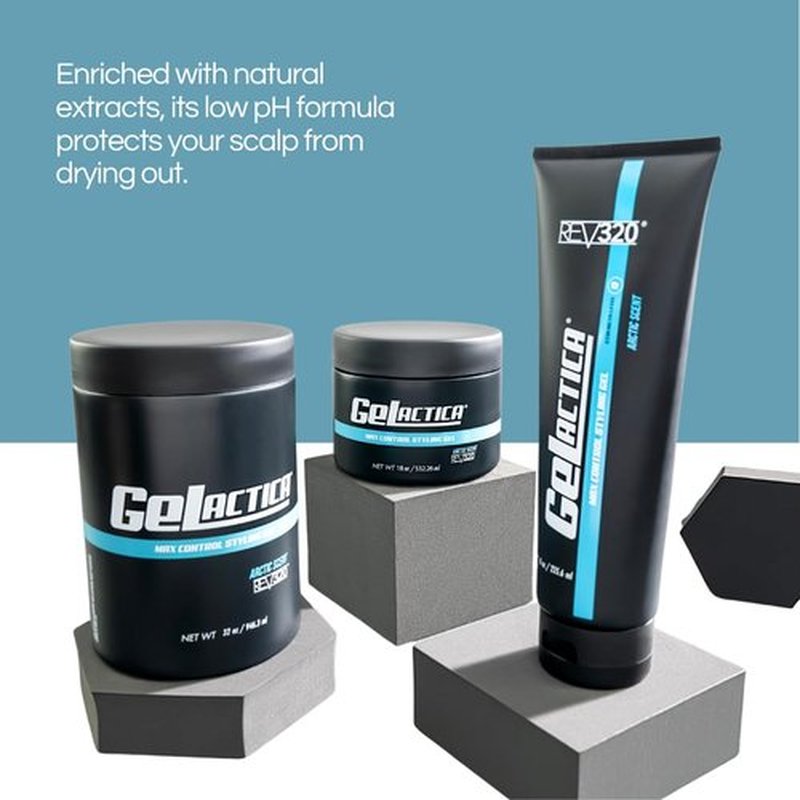 Gelactica Max Control Hair Gel for Men – Alcohol-Free, Strong Hold Styling Gel - Natural Extracts for Long-Lasting Hold and Shine, Slick Back Hair Gel 32 Oz