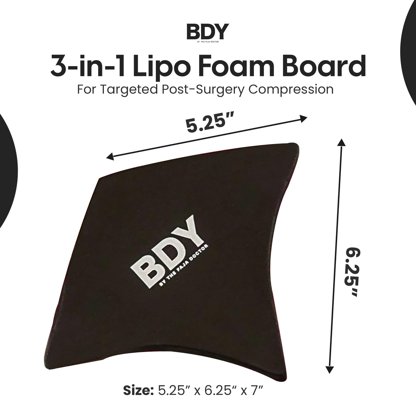 THE FAJA DOCTOR, 3-in-1 Lipo Foam Board, Ab Board Post Surgery Liposuction Recovery, Tummy Tuck Board, FUPA Compression Board, Tabla Abdominal Para Lipo, 15mm Thick Diamond Shape Lipo Board