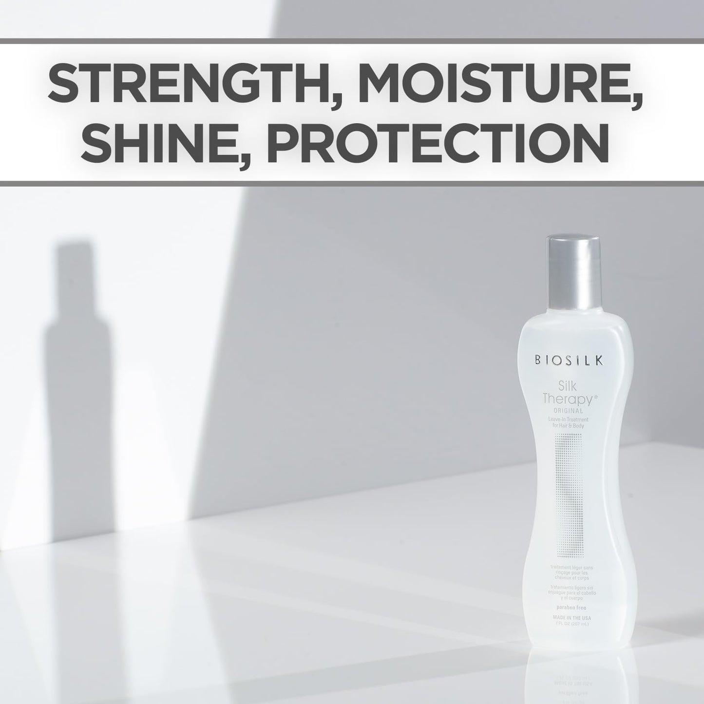 BioSilk Silk Therapy Original, Reconstructing Leave-In Hair Treatment, Adds Shine, Smooths & Prevents Split Ends, Sulfate-Free, Paraben-Free, Cruelty-Free, 7 Oz
