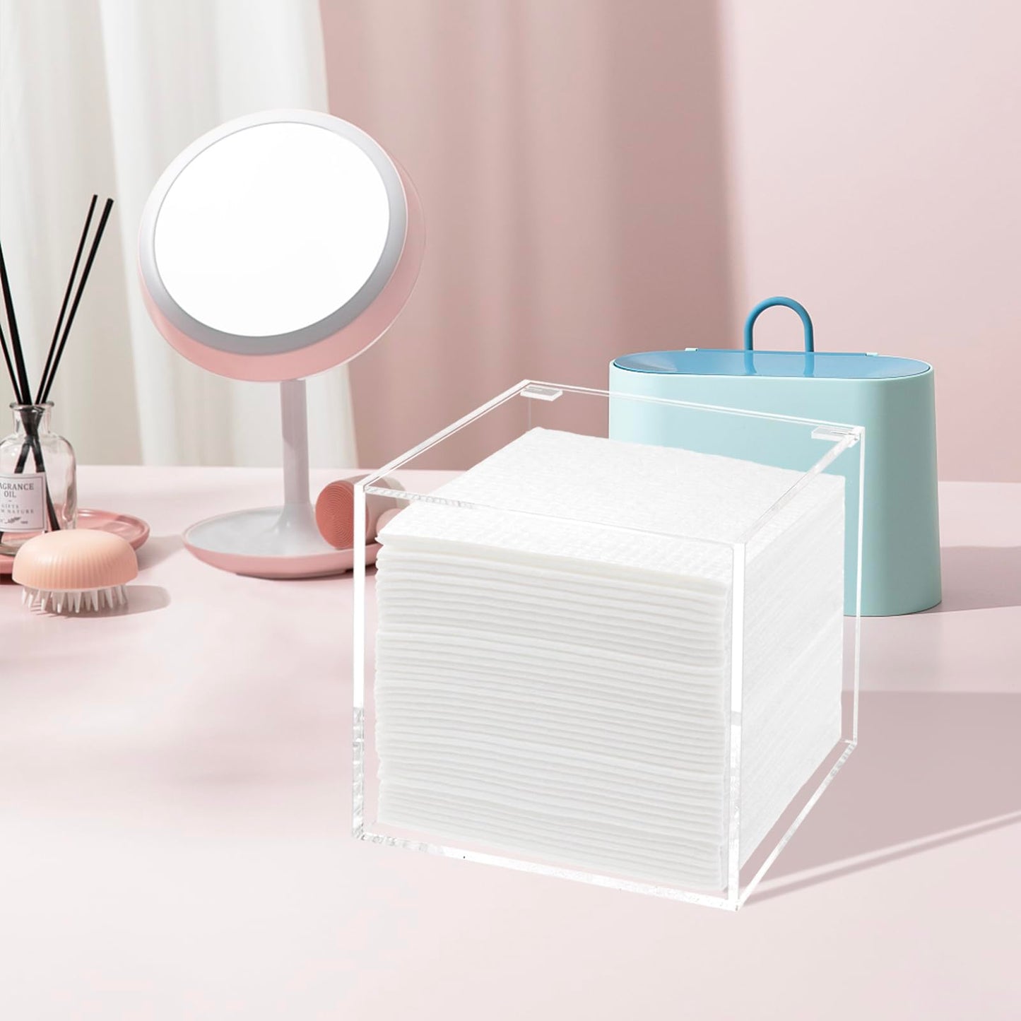 DELIPPLY Face Towel Disposable Holder Container Acrylic Facial Towels Box, Clear
