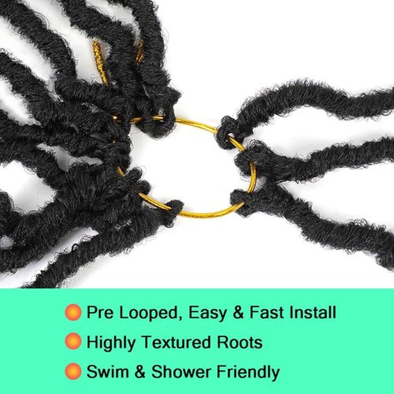 Faux Locs Crochet Hair (14 Inch) XCRUIQO Soft Locs with Curly Ends Goddess Locs Synthetic Boho Crochet Faux Locs for Women Pre Looped (8 Packs, 1B#)