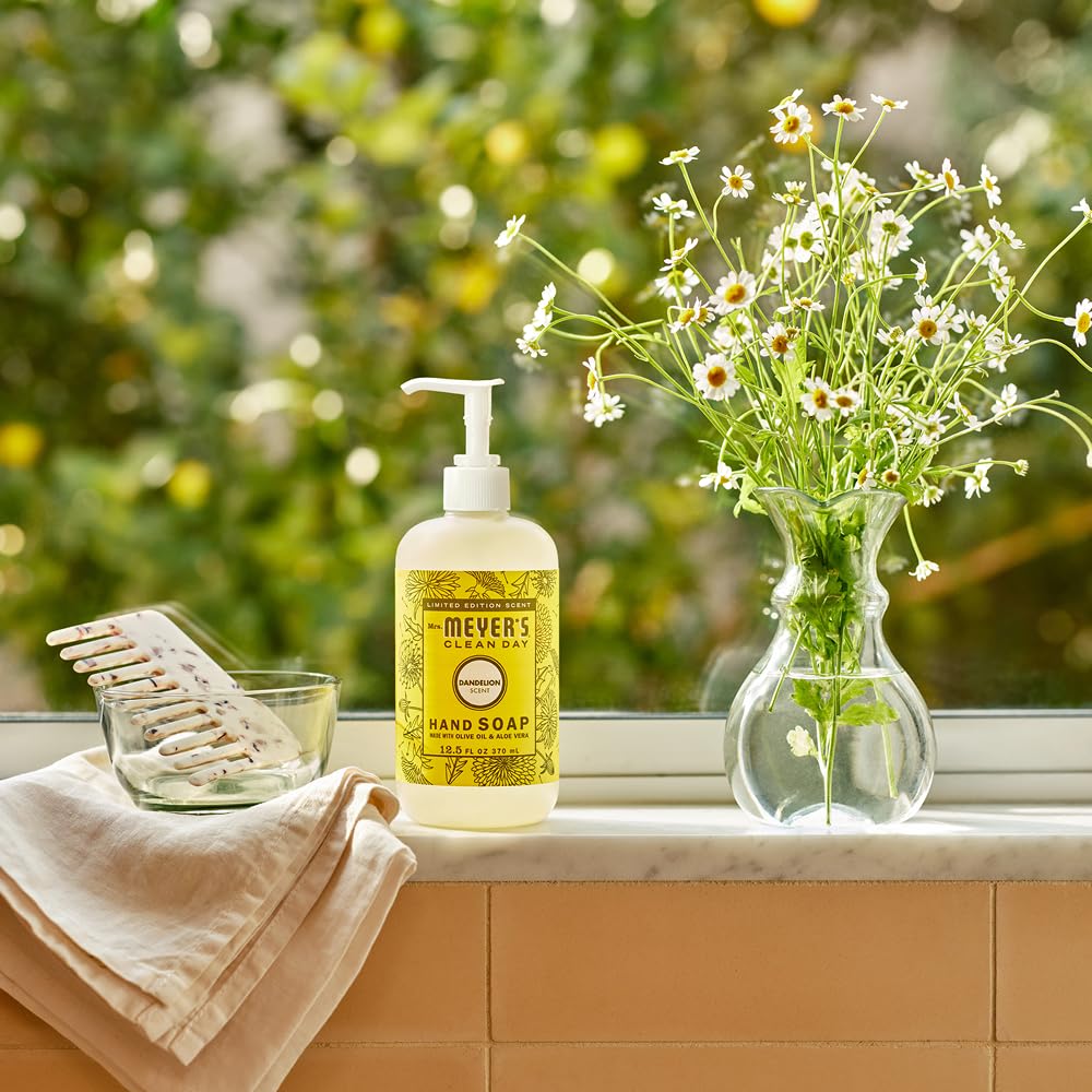 Mrs. MEYER'S Clean Day Liquid Hand Soap Variety Pack 12.5 Fl Oz Each, 1 CT (Fresh Cut Grass + Tomato Vine + Dandelion + Blueberry + Honeycomb)