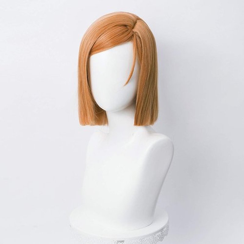 Wiggy Mermaid Short Orange Wig, Ginger Straight Bob Hair Wig for Women Anime Cosplay Halloween Costume