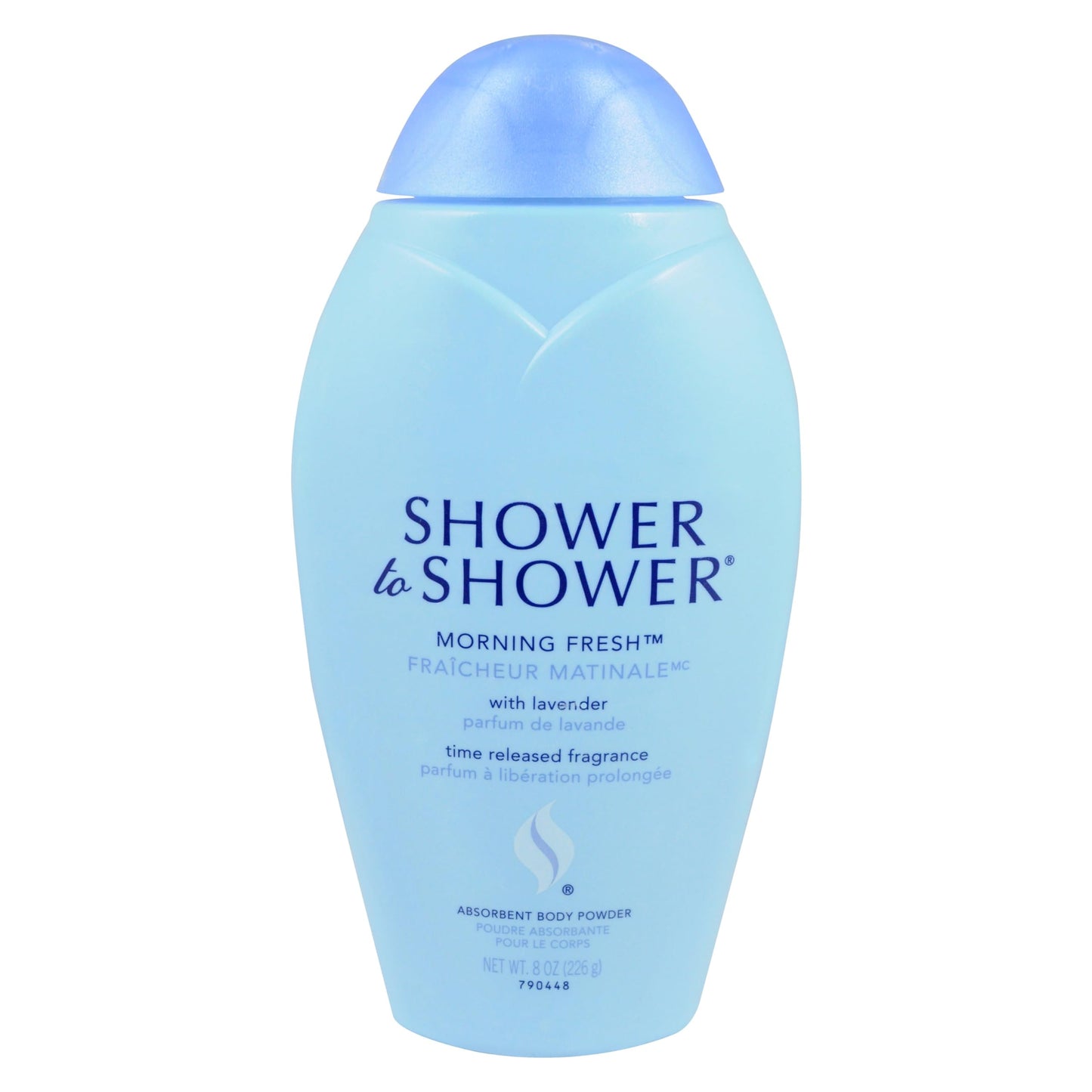 Shower to Shower Morning Fresh Body Powder with Lavender for Men & Women, Talc Free, Sweat Absorbing, Prevents Chafing & Odor, Deodorizing All Over Body Powder for Long Lasting Freshness, 8 OZ