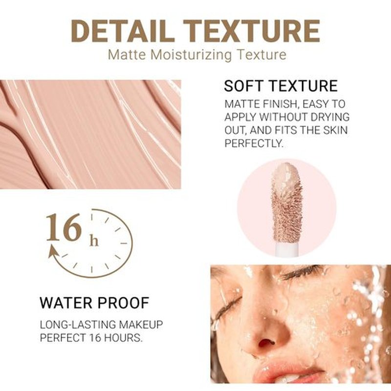 24-Hour Full Coverage Concealer Wand Concealer – Professional Makeup, Matte Finish,Waterproof, Liquid Contour Face Highlighter Makeup Smudge-Proof Formula for Flawless Wear 03# Nude