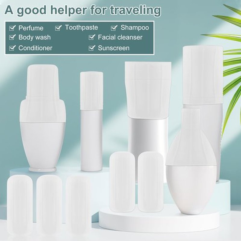 NACHLYNN 10 Pack Silicone Bottle Covers White Silicone Travel Size Container Sleeves Travel Bottle Covers Reusable Travel Sleeves for Toiletries for Men Women Travel Toiletry Bag Accessories
