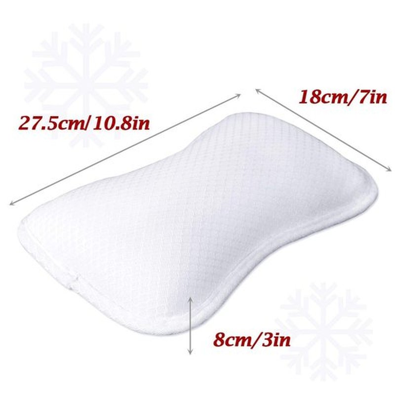 Coastacloud Bath Pillow with Suction Cups, Supports Neck and Shoulders Home Spa Pillows for Bathtub, Hot Tub, Tub Pillows Rest Portable, Relaxing & Comfortable - White