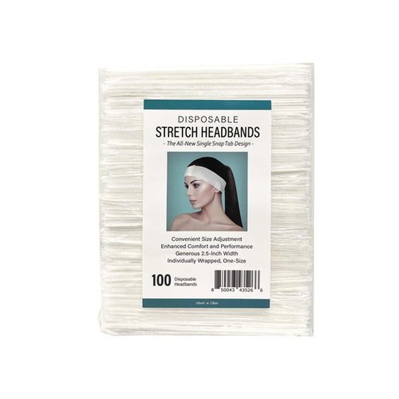 APPEARUS 100 Ct. Disposable Spa Facial Headbands with Convenient Closure
