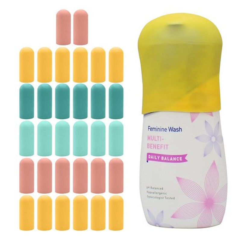 TRANOMOS 32 Pack Silicone Bottle Covers, Travel Essentials for Women Men, Travel Size Toiletries, Cruise Ship Essentials, Accessories Luggage, Travel Must Haves, Elastic Sleeves for Leak Proofing