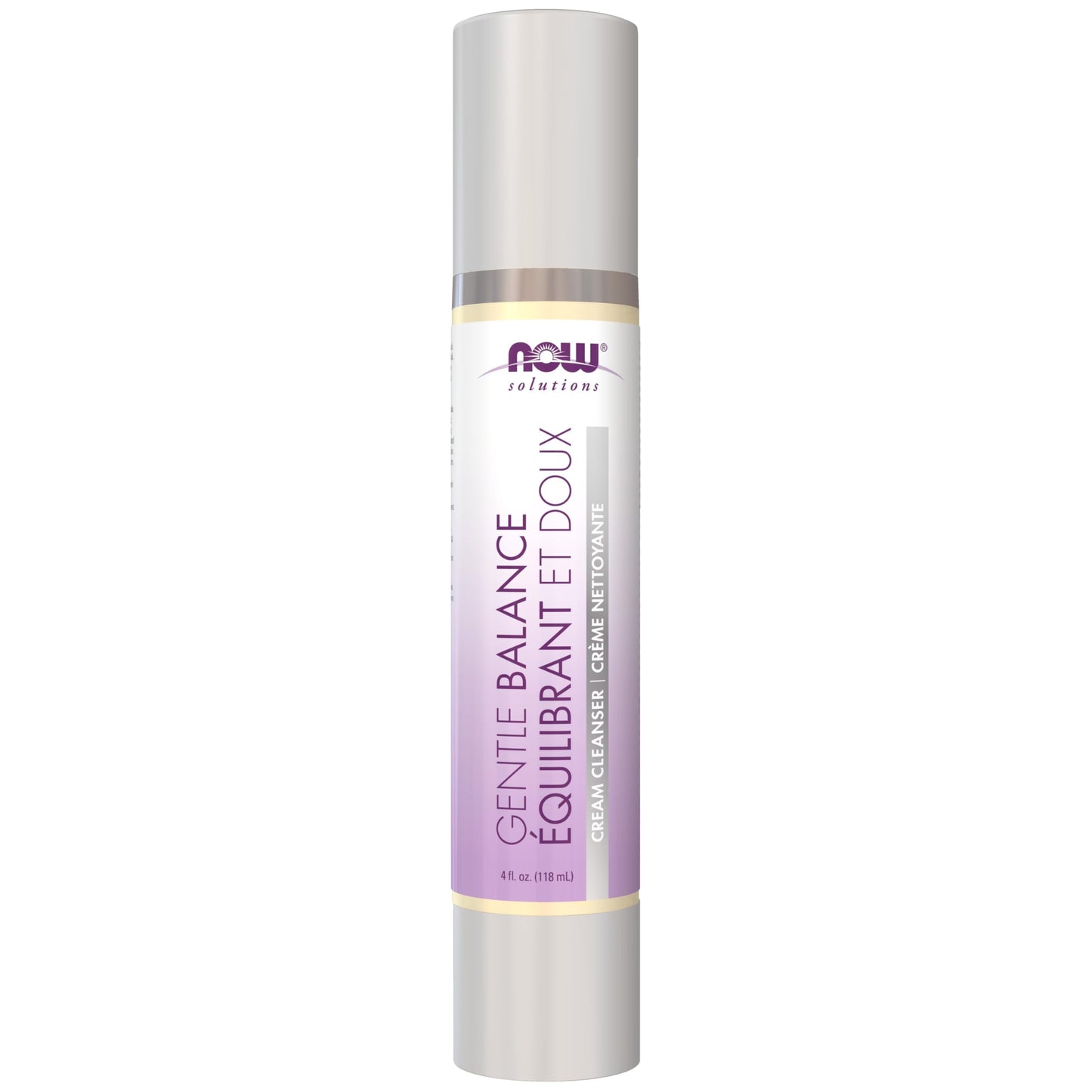 NOW Solutions Gentle Balance Cream Cleanser, 4 oz - Fragrance-Free, Non-Foaming Formula with Bakuchiol and Ceramosides