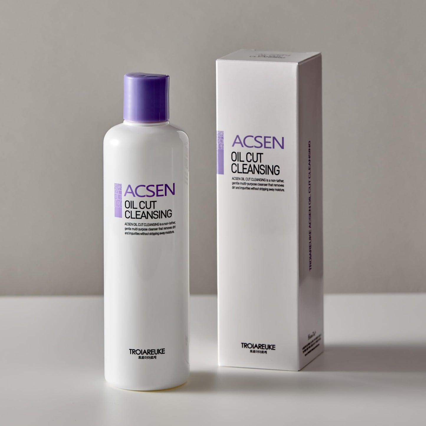 TROIAREUKE ACSEN Oil Cut Cleansing (10.14 Fl. Oz.), Oil-free, Hypersensitivity, Acne-prone and sensitive skin, Damaged skin, Oily skin, Cleansing gel, Sebum balancing, Make-up remover, Facial cleanser