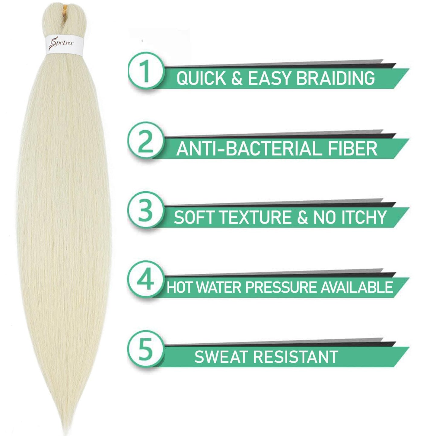 [MULTI PACKS DEAL] Spetra Platinum Blonde Pre Stretched Braiding Hair Extensions 24 Inch - 8 Bundles Synthetic Crochet Braids 613 Knotless Natural EZ Box Braids Hair Professional Soft Yaki Straight