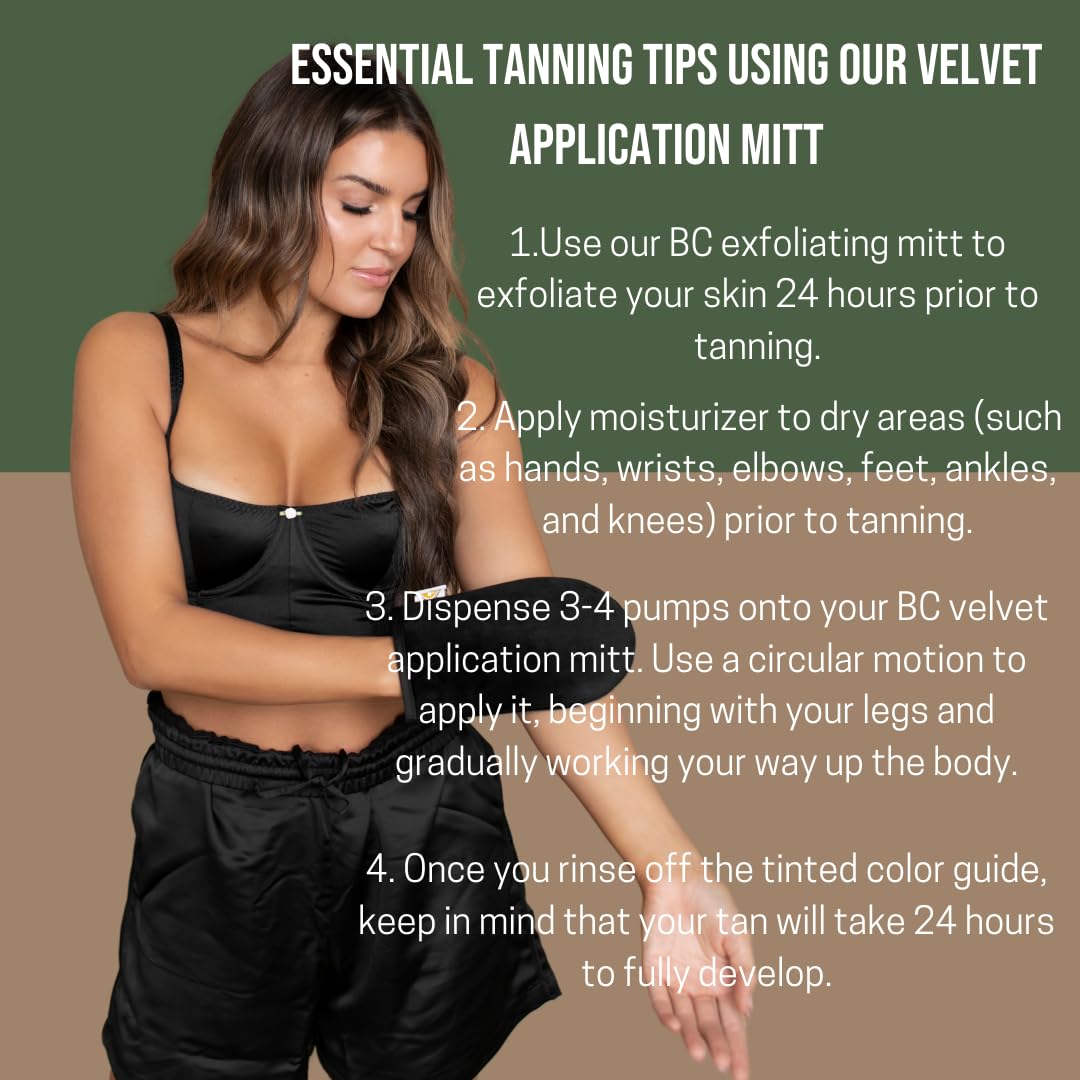 Bronze Cactus Tanning Application Mitt – Non-Absorbent Fabric | Reusable, Fast Dry | Applies Self-Tan, Lotion, Mousse Evenly | Prevents Staining, Ideal for Face & Body