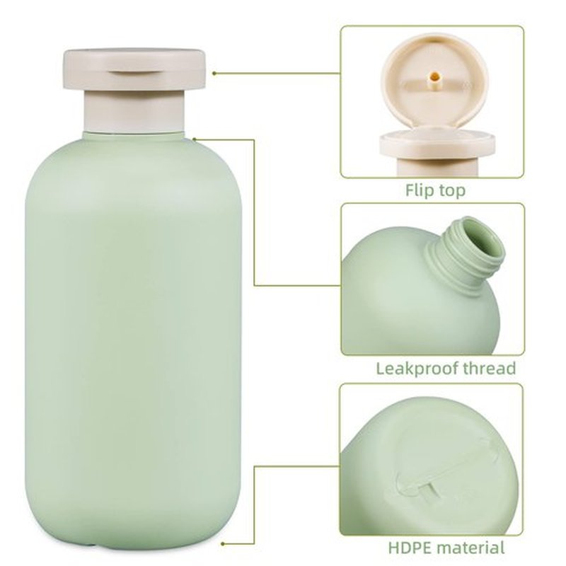 UMETASS 10oz Squeeze Bottles with Flip Cap, Refillable Plastic Travel Bottles for Creams, Lotion, Shampoo, Conditioner (2 Pcs)