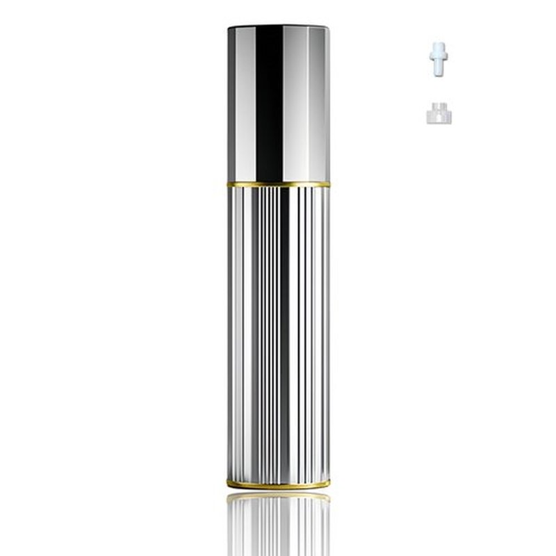 Fiwecos Perfume Travel Refillable Bottle Cologne Portable Atomizer Fragrance Scent Sprayer Pump Fill from Bottom Mini Pocket Size 5ml for Travel Essentials & Best Gift (Silver)