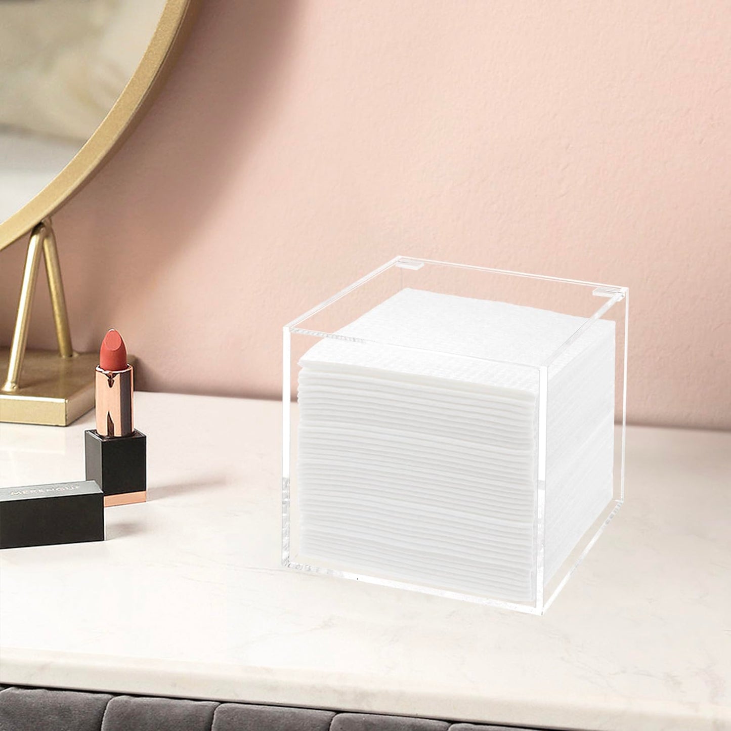 DELIPPLY Face Towel Disposable Holder Container Acrylic Facial Towels Box, Clear