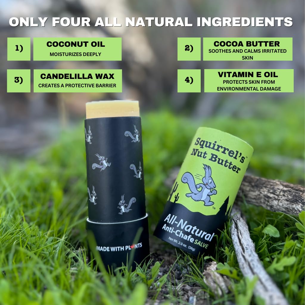 Squirrel's Nut Butter All Natural Anti Chafe Salve, Tub, 4.0oz