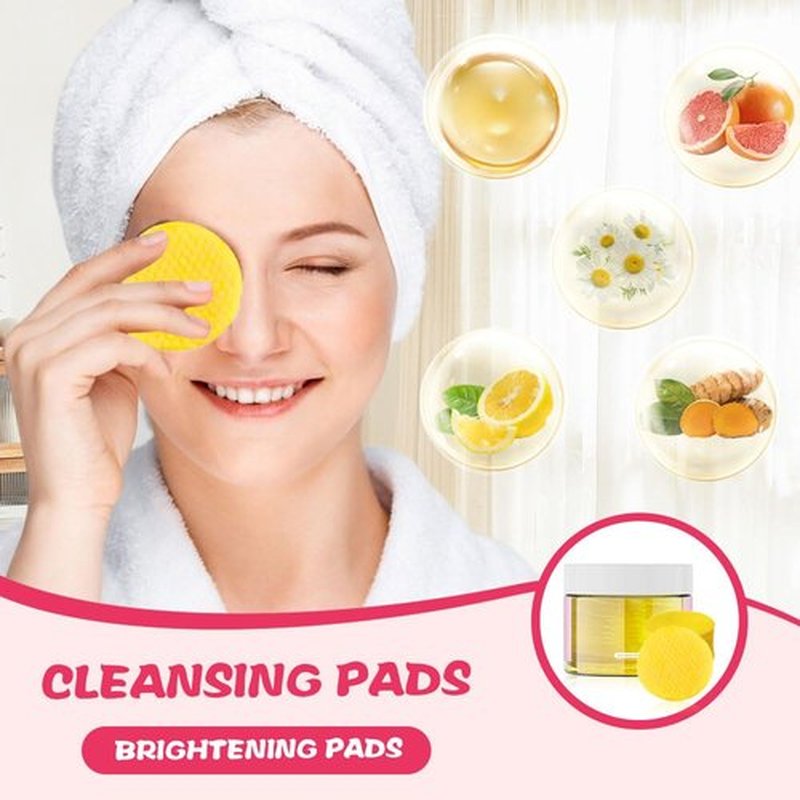 Turmeric Kojic Acid Cleansing Pads, 2025 New Sugar Turmeric Cleansing Pads for Face Turmeric Kojic Acid Pads, Upgrade 55Pcs Turmeric Pads Infused Foaming Exfoliating Pads (Yellow*2, One Size)