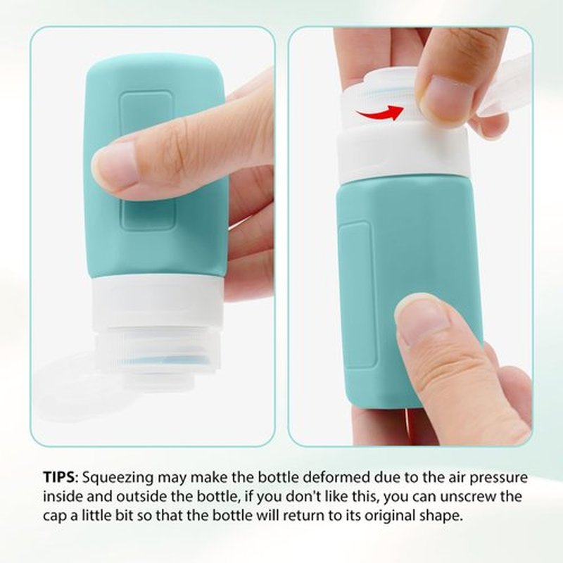 Ruinovate Travel Bottles for Toiletries, 2oz Size TSA Travel Containers for Toiletries Leak Proof Refillable Squeezable Silicone Bottle Travel Essentials for Shampoo Conditioner Lotion