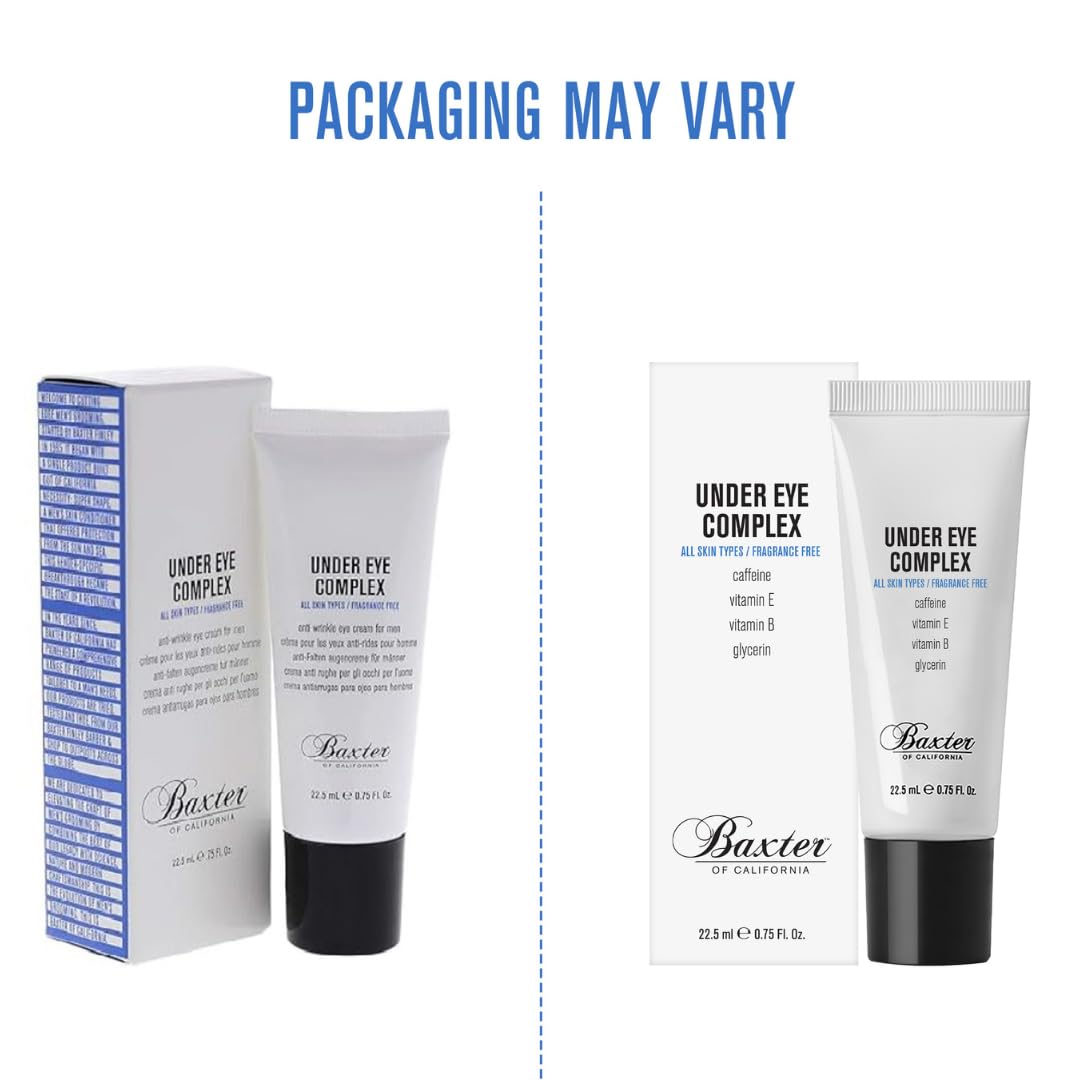 Baxter of California Under Eye Cream for Men, Depuffing and Line Reducing, Unscented