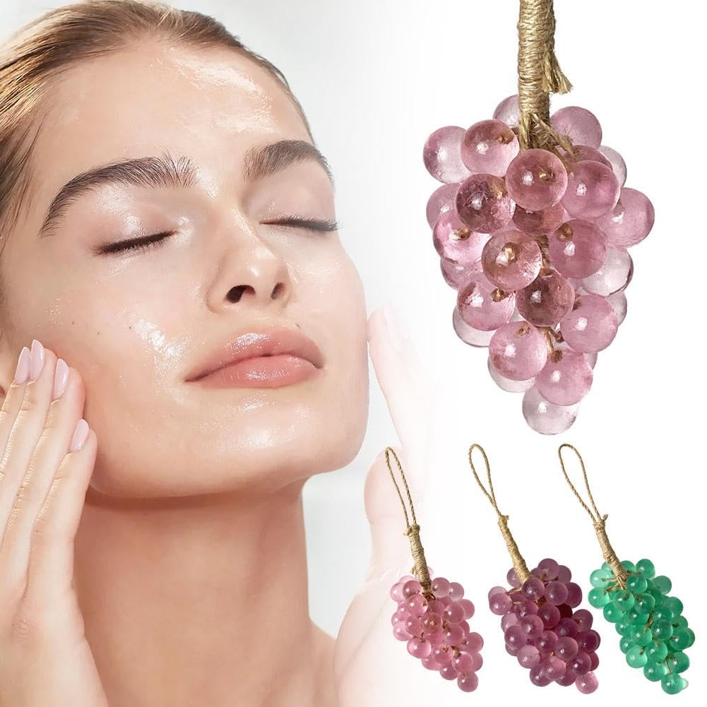 Grape Soap on a Rope, 2025 New Handmade Grapes-Shaped Soaps, Decorative Soap Bars, Face & Body Bath Grapes Bunch Soaps, Hanging for Kitchens or Bathrooms, Unique Gift for Women Men