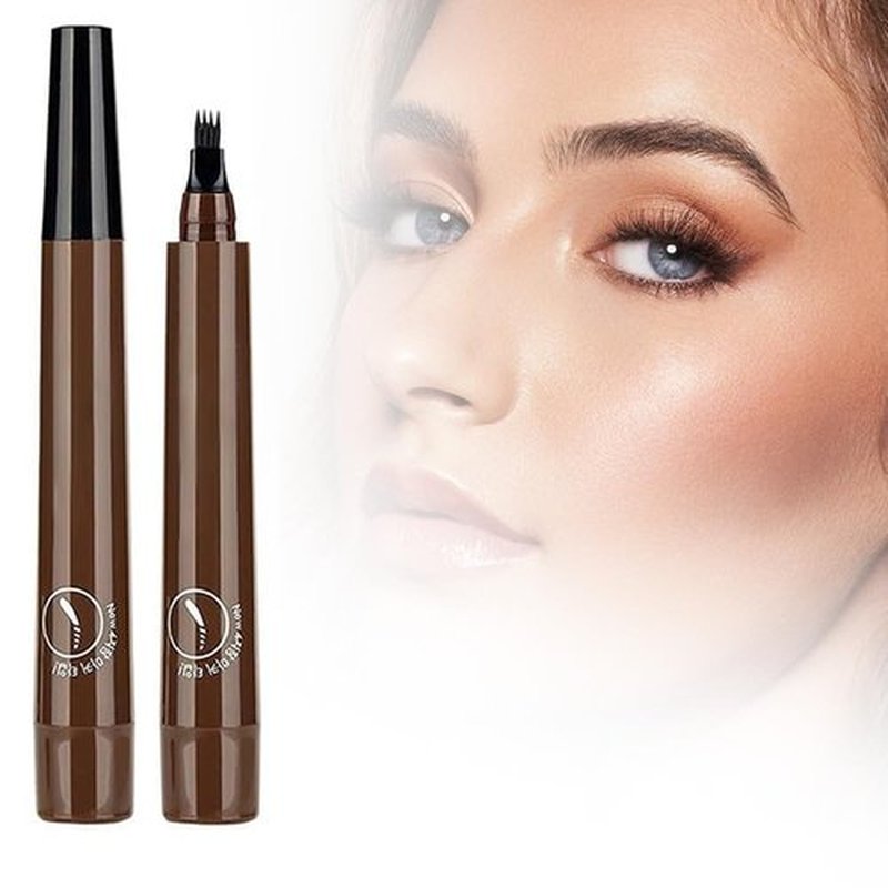 Upgrade 2PCS Magic Eyebrow Pencil, 2025 New 4-Tip Microblade Brow Pen Magic Eyebrow Pen, Waterproof Microblading Eyebrow Pencil Contouring Pen Natural Gap Filling Eyebrow Makeup Brow Pen (Dark Brown)