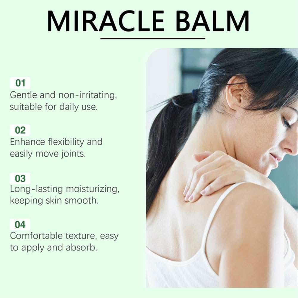 Wenrny Natural Miracle Balm, Miracle Balm for Swollen Legs, Natural Ingredients, Soothing Joint Cream for Back, Hands, Feet and Body, Improves Joint Comfort, Relaxed and Comfortable (A, 1Pcs)