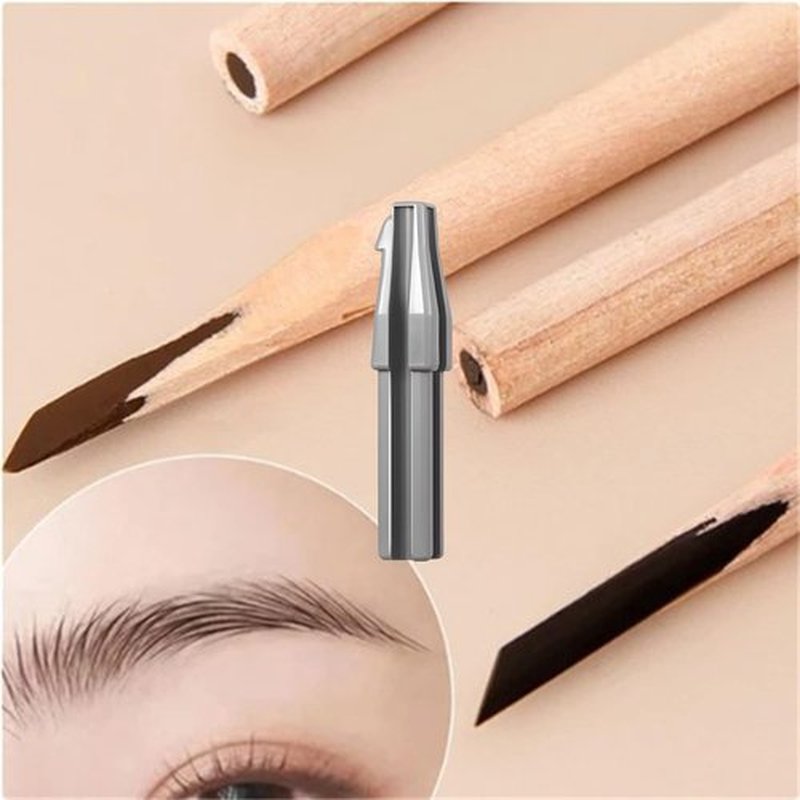 FETNHU Eyebrow Pencil Sharpener, Stainless Steel Blade, Size Adjuster, Professional-Grade Cosmetic Sharpener, Women Makeup Pencil Sharpener for Lip Liner Eyeliner Eye Brow Pencils (1Set)