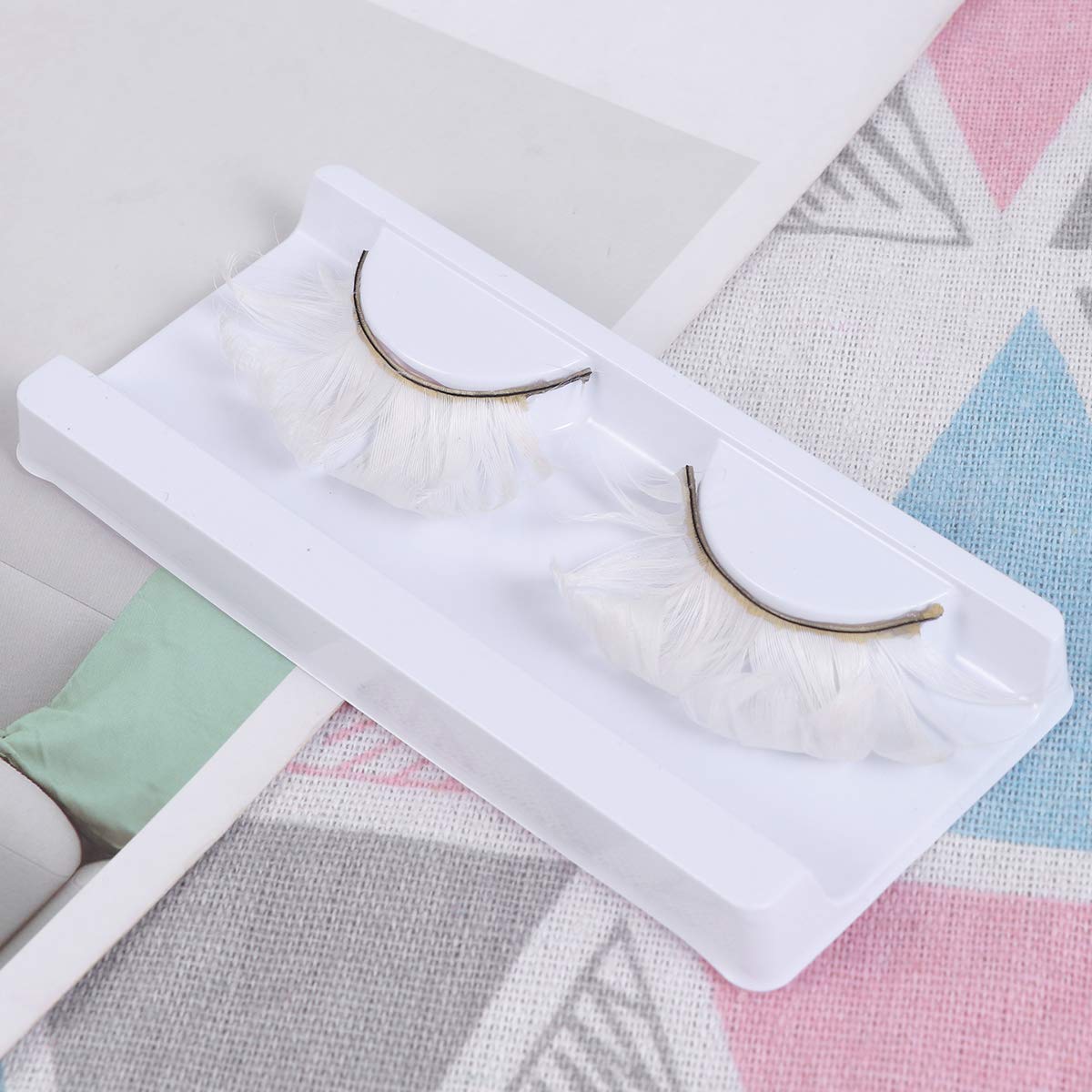 3 Pair False Eyelashes Fluffy White Eyelashes Extension for Halloween Party (White) False Lashes