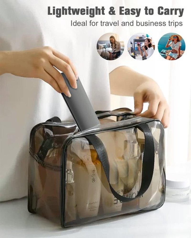 FERYES Large Travel Makeup Brush Holder, Magnetic Anti-fall Out Silicon Portable Cosmetic Face Brushes Holder, Soft and Sleek Makeup Tools Organizer for Travel- (8.27 * 2.36 * 1.57)