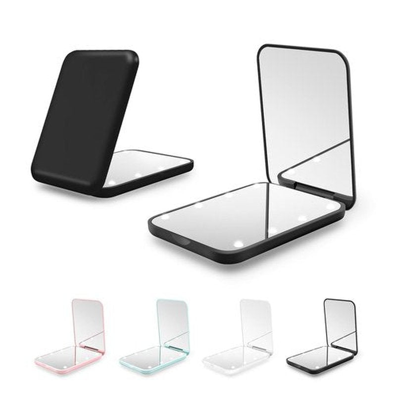 Kakuje Compact Mirror, 1X/3X Magnification LED Pocket Mirror with Nternal BIattery, Mini Mirror for Purse, Pocket,Travel and Present (Black)