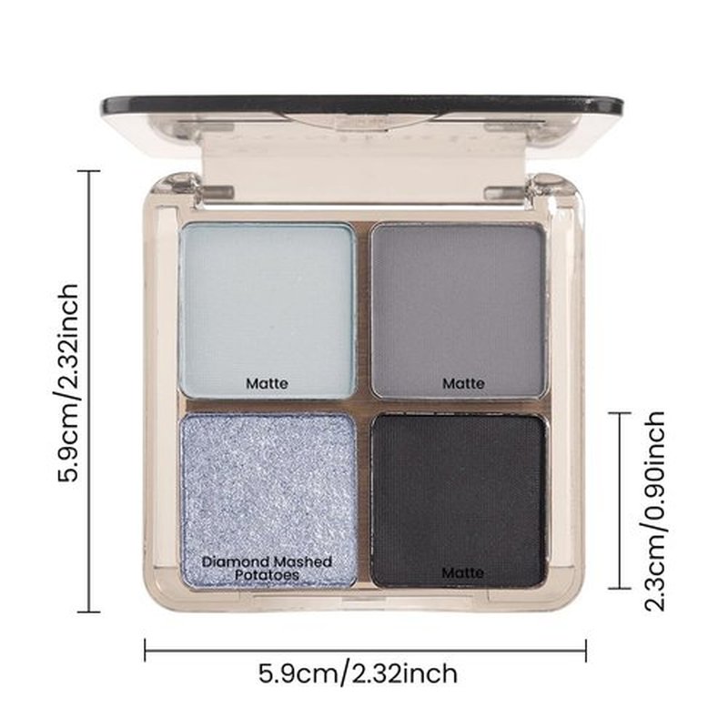 Eyeshadow Quads, Blendable Matte, Metallic and Shimmer Finishes, Velvety Pigmented Creamy Formula, Four Way Quad Eye Shadow Palette, Talc, Paraben & Cruelty Free