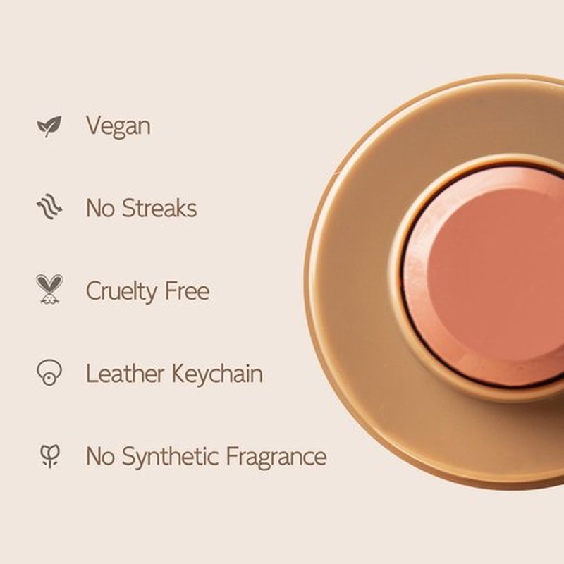 Blush Stick For Cheeks Lips Eyes W/Leather Keychain,Cream Blush Stick,Monochromatic Multi Stick,Pocket Portable For Travel,Dewy Finish,Buildable & Blendable Color | 01# Tender-Soft Peach,0.2 Fl.Oz