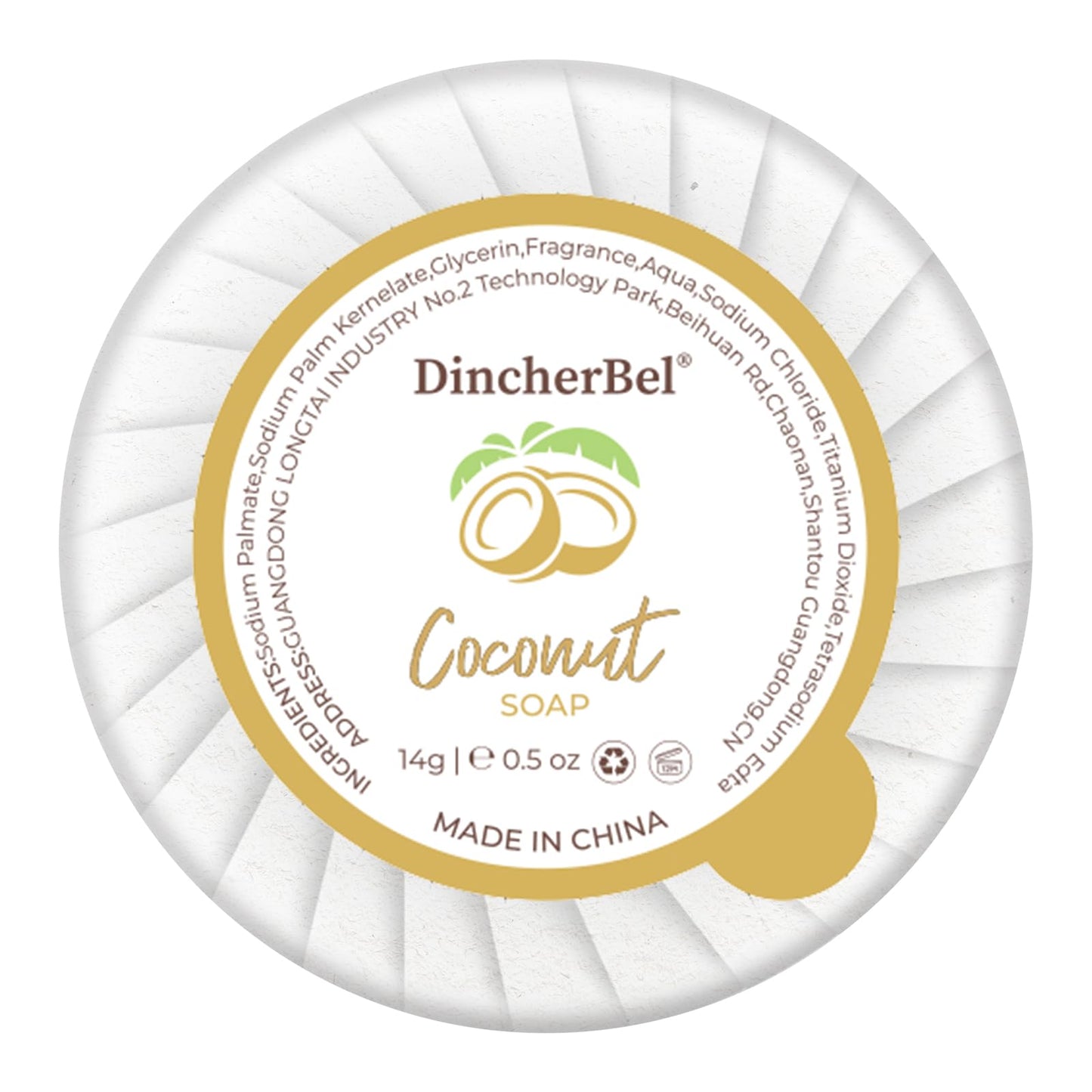 DincherBel Hotel Soap Bars - 0.5 oz 50 Capsules Individual Round Soap (Travel Size) – Bulk Toiletries for Airbnb/Motel/Guest Bathrooms