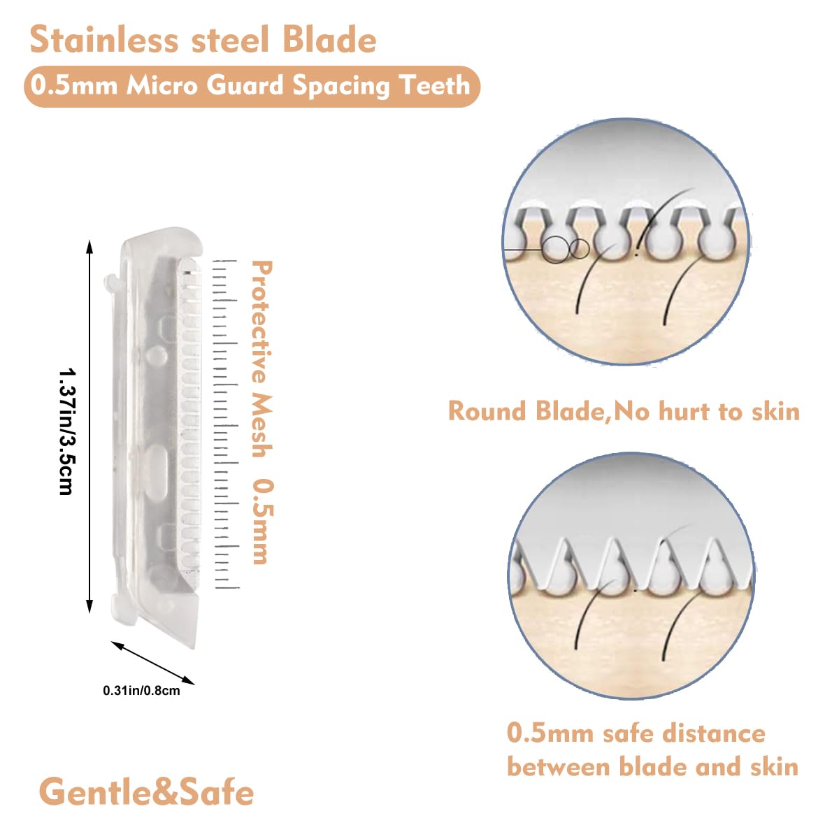 18 Pack Replacement Head for Finishing Touch Flawless Dermaplane Glo Sonic Facial Exfoliation Lighted, Dermaplane Refill Blades for Flawless Vibrating Dermaplane Razor,Safety Micro-guards for Skin