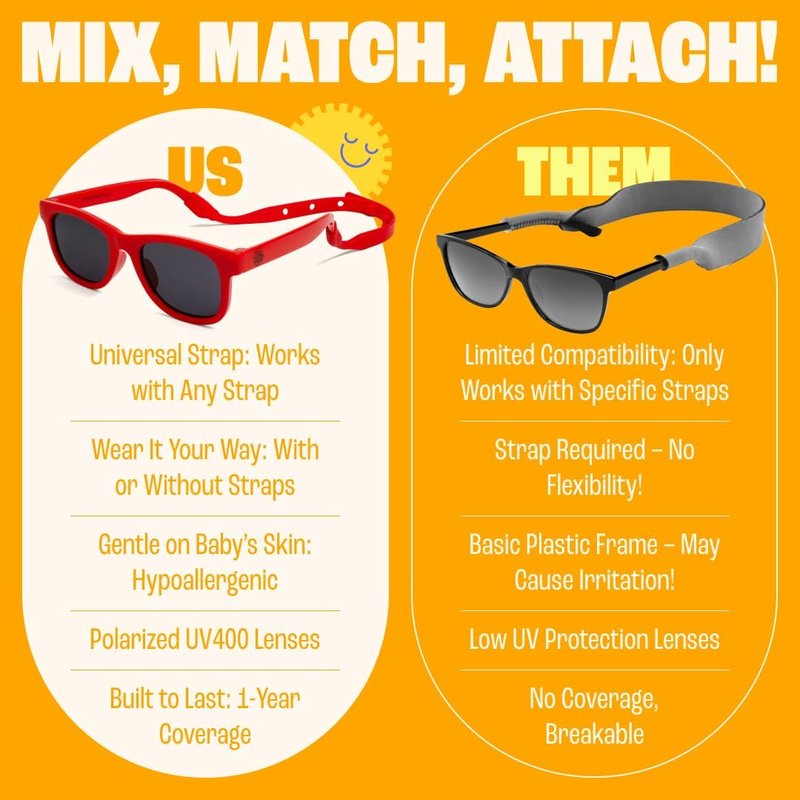 Polarized Baby Sunglasses - Unbreakable Flexible Infant Shades | For Newborns & Toddlers 0-24 Months